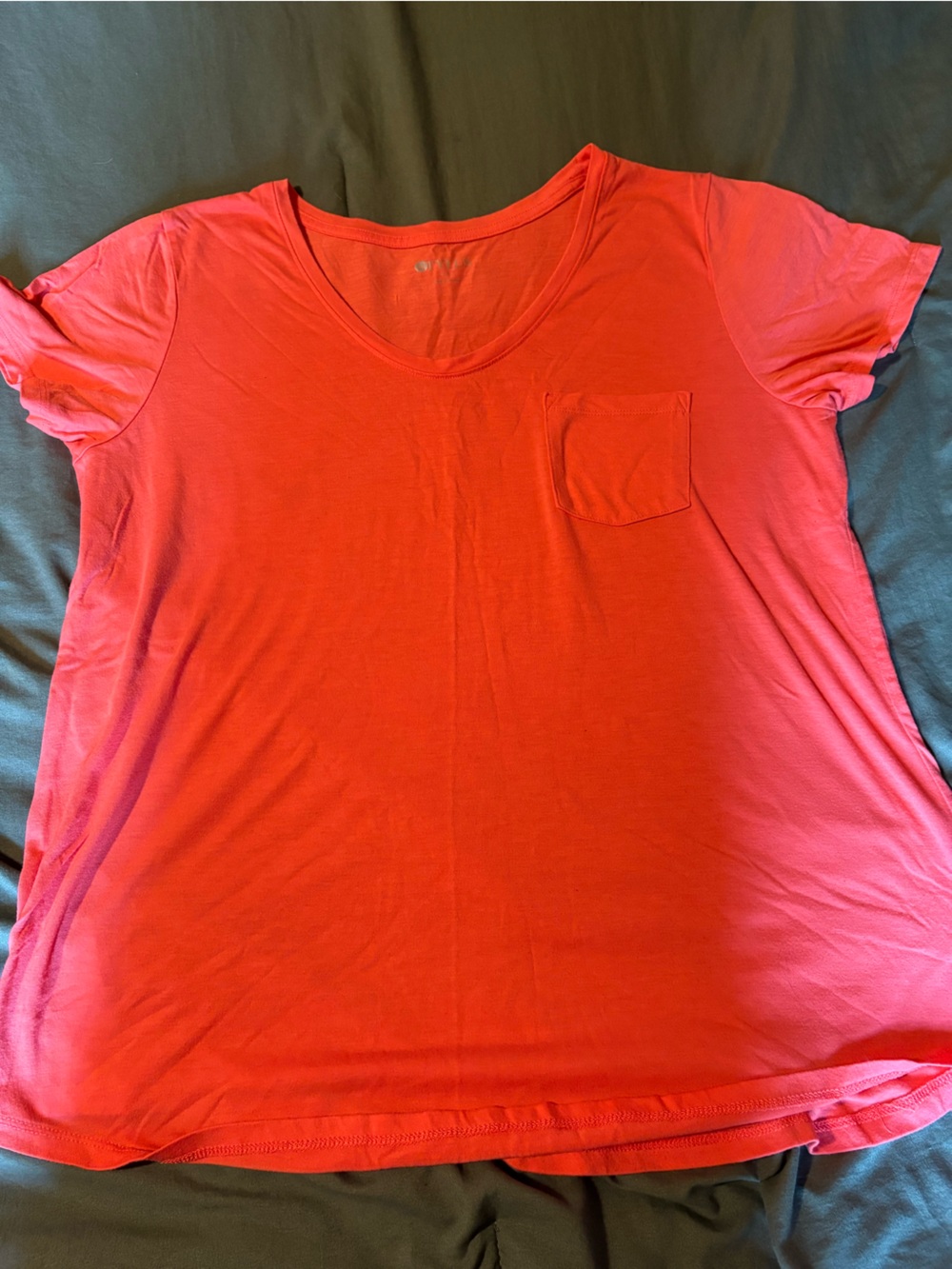STYLUS Coral-Red Scoop Neck Tee